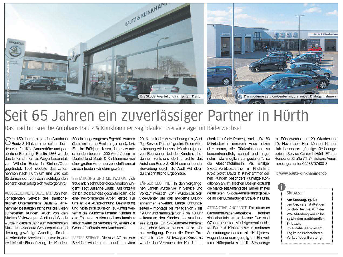 Seit 65 Jahren ein zuverlässiger Partner in Hürth